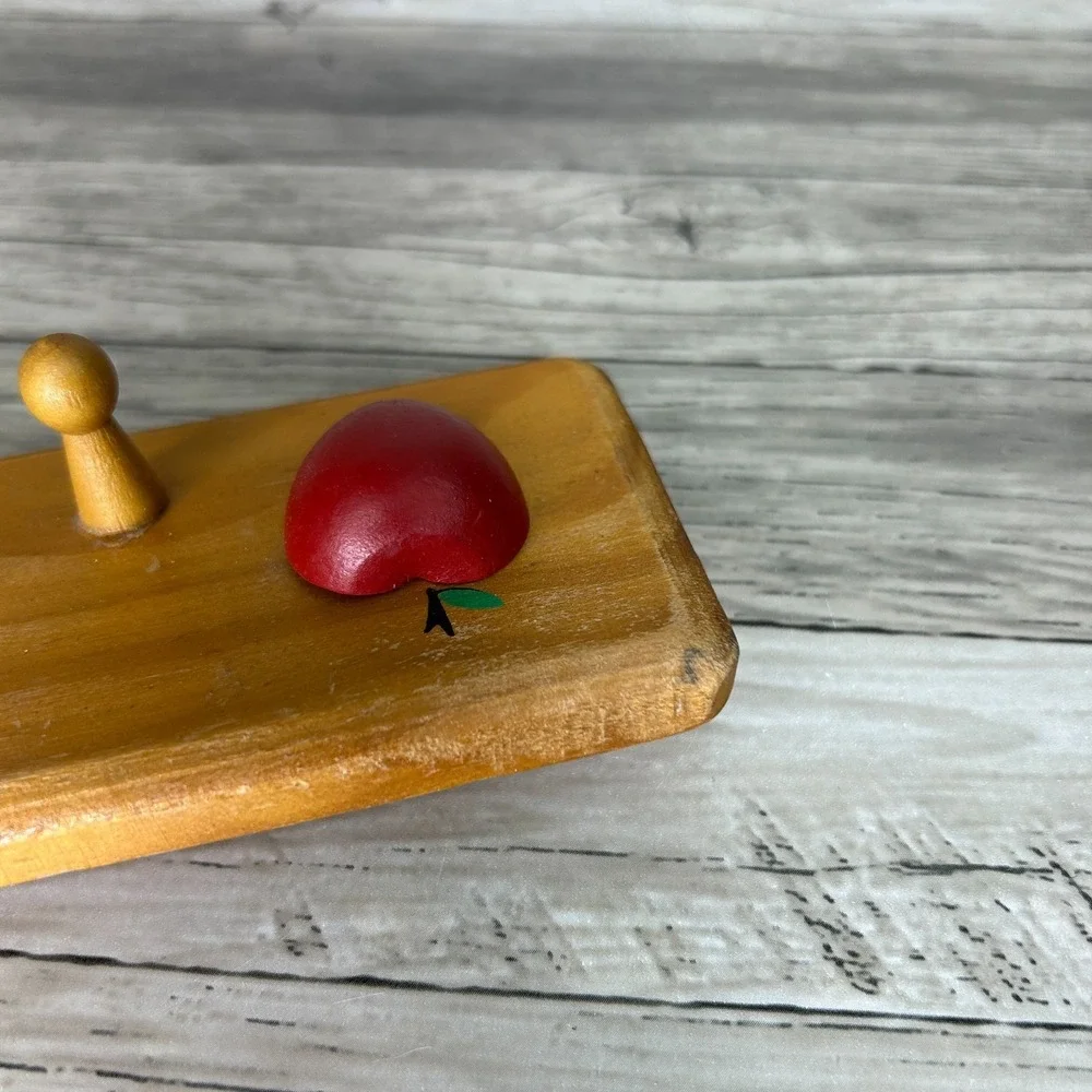 Apple Kitchen Peg Wall Rack Rustic Farmhouse Handcrafted Wood Country‎ House
